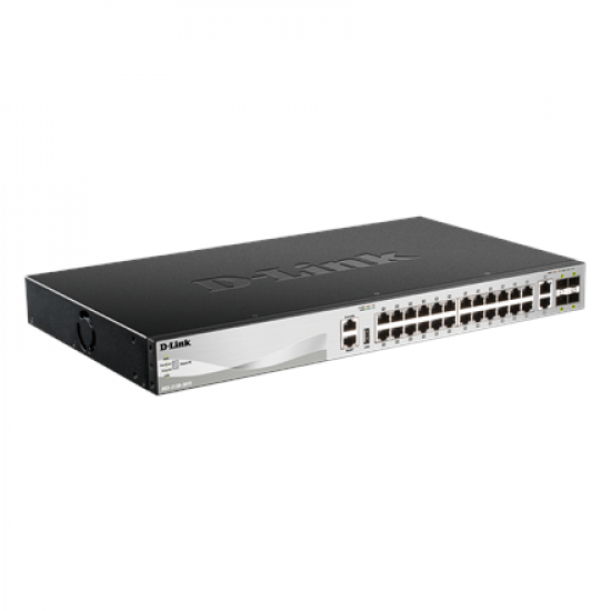 D-Link | DGS-3130-30TS | Switch | Managed L3 | Rack mountable | Gigabit Ethernet (copper) ports quantity 24 | 10 Gbps (RJ-45) ports quantity 2 | SFP+ ports quantity 4 | Power supply type Optional redundant