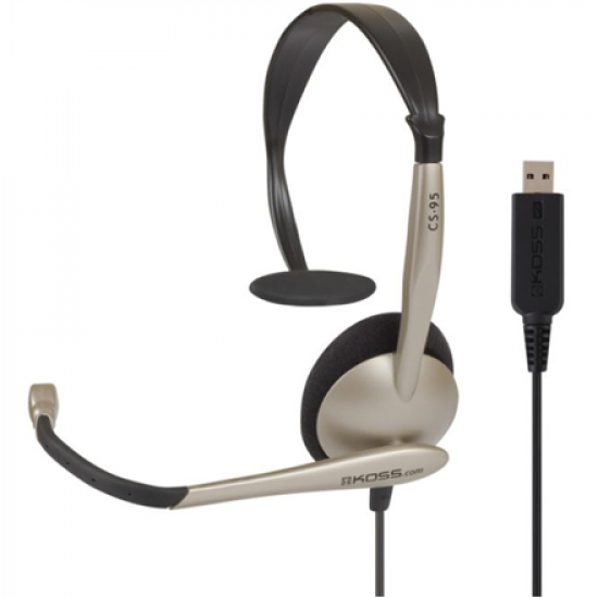 Koss | Headphones | CS95 USB | Wired | On-Ear | Microphone | Black/Gold
