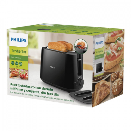 Philips | Daily collection toaster | HD2582/90 | Power 830 W | Number of slots 2 | Housing material Plastic | Black