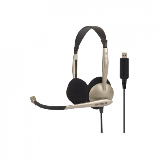 Koss | Headphones | CS100USB | Wired | On-Ear | Microphone | Noise canceling | Gold