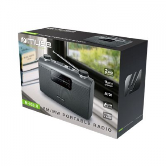 Muse | Portable radio | M-058R | AUX in | Black