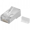Goobay 68079 RJ45 plug, CAT 5e STP shielded, transparent