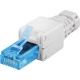 Goobay 59227 Tool-free RJ45 network connector CAT 6A UTP unshielded | for 3 different cable OD: up to 5.2mm/ 6.4mm/ 7.5mm   UTP unshielded with strain relief with cable reducer that can be used for three different cable diameters: up to 5.2 mm/6.4 mm/7.5 