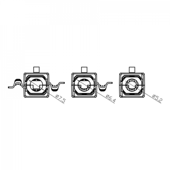 Goobay 59227 Tool-free RJ45 network connector CAT 6A UTP unshielded | for 3 different cable OD: up to 5.2mm/ 6.4mm/ 7.5mm   UTP unshielded with strain relief with cable reducer that can be used for three different cable diameters: up to 5.2 mm/6.4 mm/7.5 