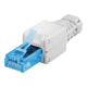 Goobay 59227 Tool-free RJ45 network connector CAT 6A UTP unshielded | for 3 different cable OD: up to 5.2mm/ 6.4mm/ 7.5mm   UTP unshielded with strain relief with cable reducer that can be used for three different cable diameters: up to 5.2 mm/6.4 mm/7.5 