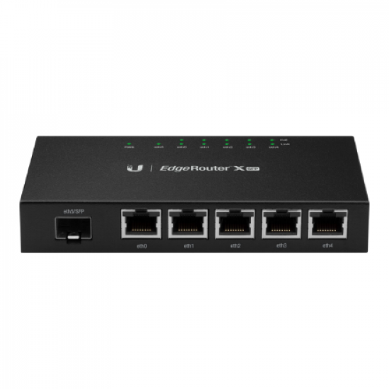 EdgeRouter | ER-X-SFP | No Wi-Fi | 10/100/1000 Mbit/s | Ethernet LAN (RJ-45) ports 5 | Mesh Support No | MU-MiMO No | No mobile broadband