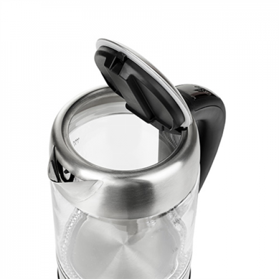 Adler | Kettle | AD 1247 NEW | With electronic control | 1850 - 2200 W | 1.7 L | Stainless steel, glass | 360° rotational base | Stainless steel/Transparent