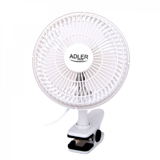 Adler | Fan with clip | AD 7317 | Table Fan | White | Diameter 15 cm | Number of speeds 2 | 30 W