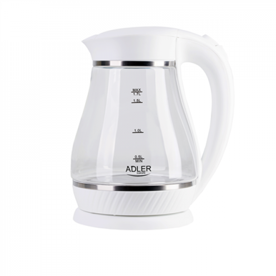 Adler | Kettle | AD 1274 | Electric | 2200 W | 1.7 L | Polypropylene/Glass | 360° rotational base | White