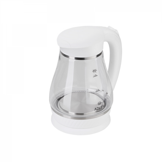 Adler | Kettle | AD 1274 | Electric | 2200 W | 1.7 L | Polypropylene/Glass | 360° rotational base | White