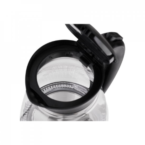 Adler | Kettle | AD 1274 | Standard | 2200 W | 1.7 L | Plastic/Glass | 360° rotational base | Black/ transparent