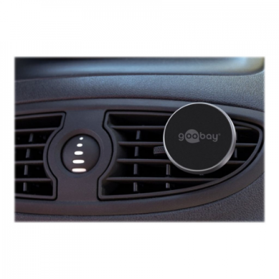 Goobay | Magnetic mount Metal Slim Design for smartphones (35mm) | 38685 | Black/Silver | Magnetic holder is suitable for almost every smartphone; Quick-Snap assembly technology for quick and easy use; Smart and almost invisible fastening option on the ca