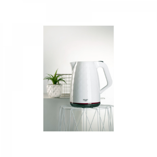Adler | Kettle | AD 1277 | Standard | 2200 W | 1.7 L | Plastic | 360° rotational base | White
