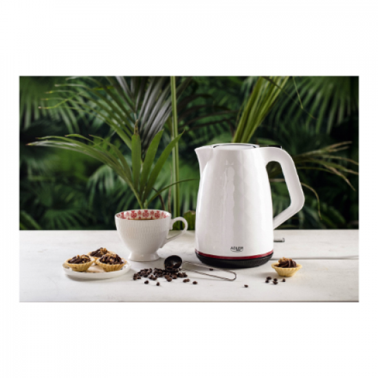 Adler | Kettle | AD 1277 | Standard | 2200 W | 1.7 L | Plastic | 360° rotational base | White