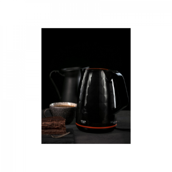Adler | Kettle | AD 1277 | Standard | 2200 W | 1.7 L | Plastic | 360° rotational base | Black