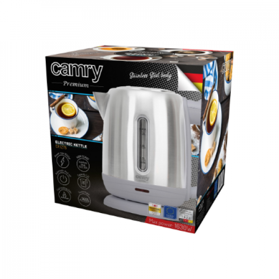 Camry | Kettle | CR 1278 | Standard | 1630 W | 1.2 L | Stainless steel | 360° rotational base | Stainless steel