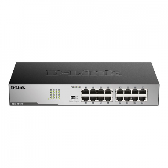 D-Link | 16-Port Gigabit Unmanaged Desktop Switch | DGS-1016D | Unmanaged | Desktop