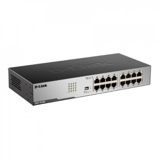 D-Link | 16-Port Gigabit Unmanaged Desktop Switch | DGS-1016D | Unmanaged | Desktop