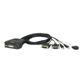 Aten | Remote Port Selector | 2-Port USB DVI Cable KVM Switch with Remote Port Selector