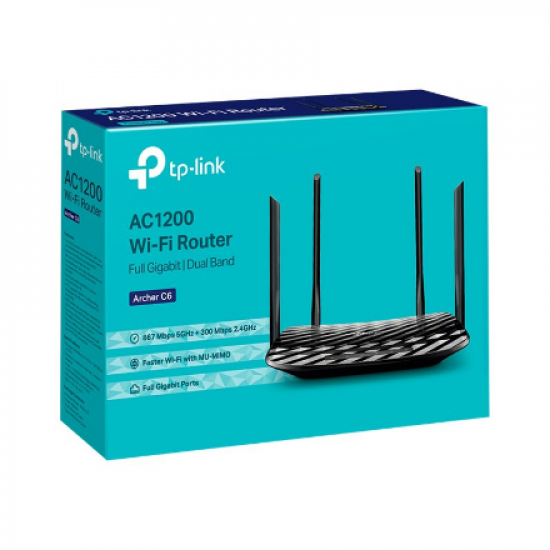 Router | Archer C6 | 802.11ac | 300+867 Mbit/s | 10/100/1000 Mbit/s | Ethernet LAN (RJ-45) ports 4 | Mesh Support No | MU-MiMO Yes | No mobile broadband | Antenna type 4xExternal | No