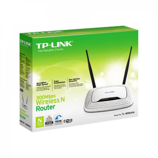 Router | TL-WR841N | 802.11n | 300 Mbit/s | 10/100 Mbit/s | Ethernet LAN (RJ-45) ports 4 | Mesh Support No | MU-MiMO No | No mobile broadband | Antenna type 2xExterna | No