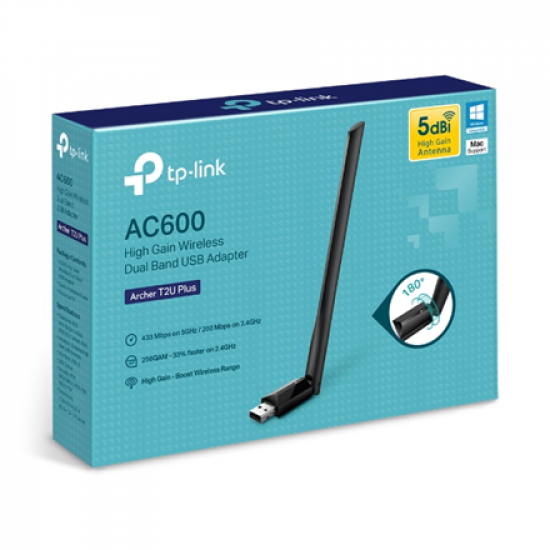TP-LINK | Dual Band USB 2.0 Adapter | Archer T2U Plus