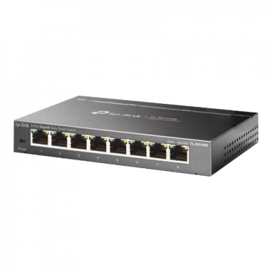 TP-LINK | Switch | TL-SG108E | Web managed | Wall mountable | Gigabit Ethernet (copper) ports quantity 8 | Power supply type External | 36 month(s)