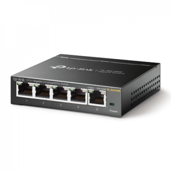 TP-LINK | Switch | TL-SG105E | Web managed | Wall mountable | Gigabit Ethernet (copper) ports quantity 5 | Power supply type External | 36 month(s)