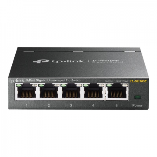 TP-LINK | Switch | TL-SG105E | Web managed | Wall mountable | Gigabit Ethernet (copper) ports quantity 5 | Power supply type External | 36 month(s)
