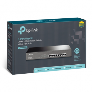 TP-LINK | Switch | TL-SG1008MP | Unmanaged | Desktop/Rackmountable | Gigabit Ethernet (copper) ports quantity 8 | PoE+ ports quantity 8 | Power supply type Single | 36 month(s)