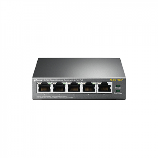 TP-LINK | Switch | TL-SG1005P | Unmanaged | Desktop | Gigabit Ethernet (copper) ports quantity 5 | Power over Ethernet (PoE) ports quantity 4 | Power supply type External | 36 month(s)