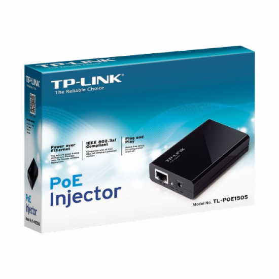 TP-LINK | PoE Injector 15.4W | TL-PoE150S | Ethernet LAN (RJ-45) ports 2x10/100/1000