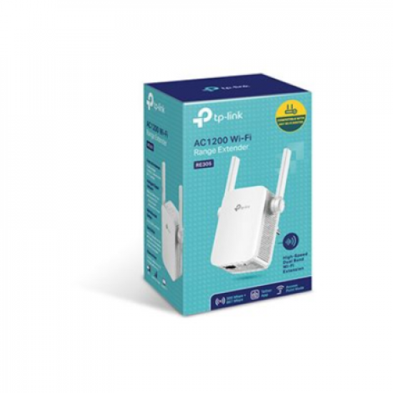 TP-LINK | Extender | RE305 | 802.11ac | 2.4GHz/5GHz | 300+867 Mbit/s | 10/100 Mbit/s | Ethernet LAN (RJ-45) ports 1 | MU-MiMO No | no PoE | Antenna type 2xExternal