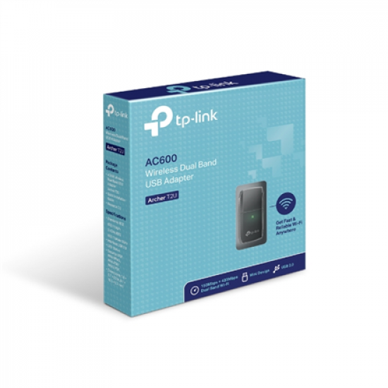 TP-LINK | AC600 Wireless Dual Band USB 2.0 Adapter | Archer T2U