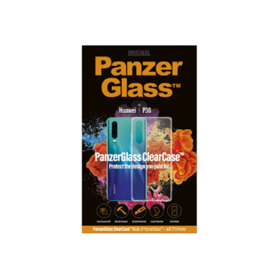 PanzerGlass | ClearCase | 0198 | Back cover | Huawei | Huawei P30 | Plastic | Transparent | Anti-yellow coating, Glass do not turn yellow. Fits right over the buttons for easy use. Full access to all functions. Effective wireless charging. Thin. TPU frame