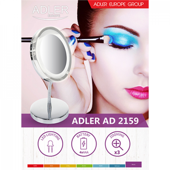 Adler | Mirror | AD 2159 | 15 cm | LED mirror | Chrome
