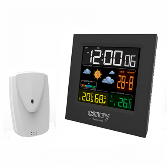 Camry | Weather station | CR 1166 | Black | Date display
