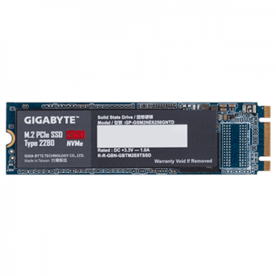 Gigabyte | GP-GSM2NE8256GNTD | 256 GB | Solid-state drive interface M.2 NVME | Read speed 1200 MB/s | Write speed 800 MB/s