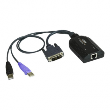 Aten | USB DVI Virtual Media KVM Adapter with Smart Card Support | KA7166 | Link: 1 x RJ-45 Female, Computer: 2 x USB Type A Male, 1 x DVI-D Male.