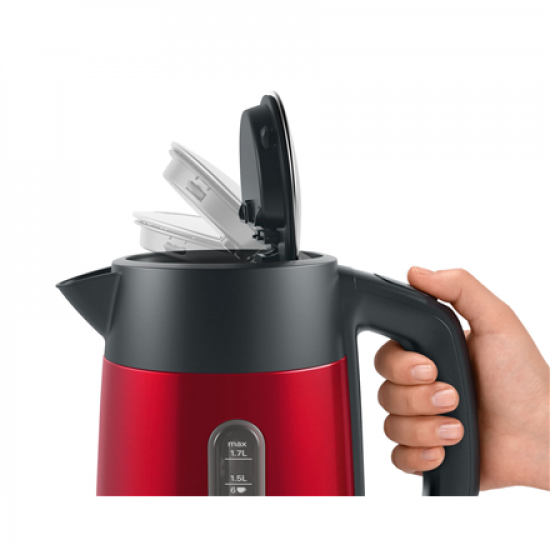 Bosch | Kettle | DesignLine TWK4P434 | Electric | 2400 W | 1.7 L | Stainless steel | 360° rotational base | Red/Black