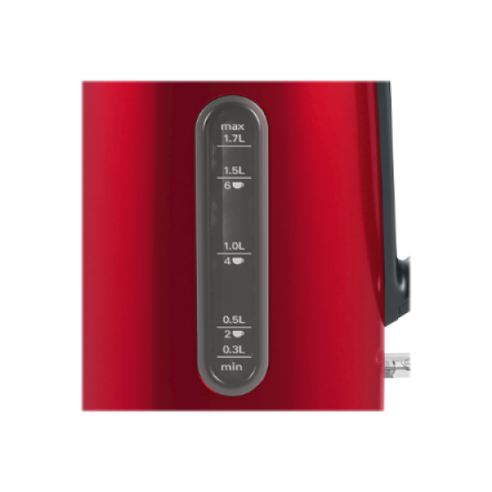 Bosch | Kettle | DesignLine TWK4P434 | Electric | 2400 W | 1.7 L | Stainless steel | 360° rotational base | Red/Black