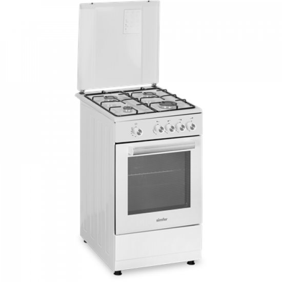 Simfer | Cooker | 4401SGRBB | Hob type Gas | Oven type Gas | White | Width 50 cm | Depth 55 cm | 49 L