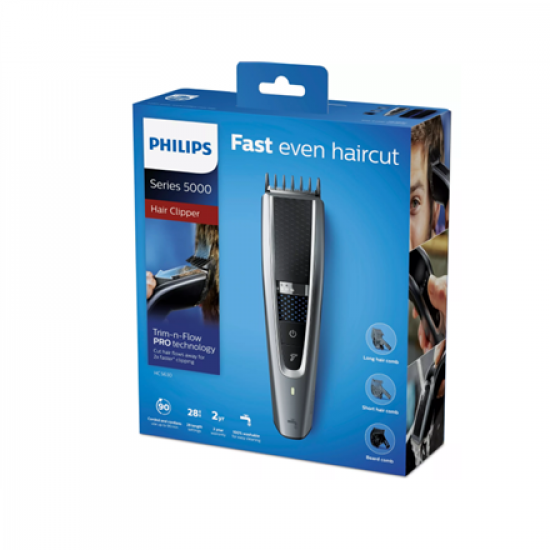 Philips | Hair clipper series 5000 | HC5630/15 | Cordless or corded | Number of length steps 28 | Step precise 1 mm | Black/Grey