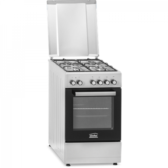 Simfer | Cooker | 5405SERGG | Hob type Gas | Oven type Electric | Stainless steel | Width 50 cm | Electronic ignition | Depth 60 cm | 43 L