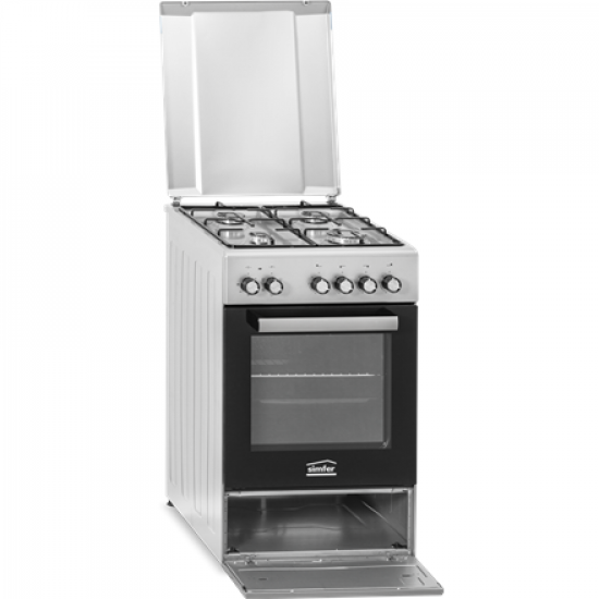 Simfer | Cooker | 5405SERGG | Hob type Gas | Oven type Electric | Stainless steel | Width 50 cm | Electronic ignition | Depth 60 cm | 43 L