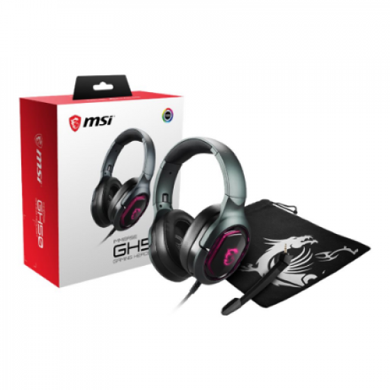 MSI Immerse GH50 Gaming Headset, Wired, Black | MSI | Immerse GH50 | Wired | Gaming Headset | Over-Ear