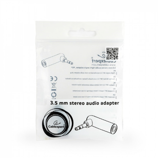 Cablexpert | 3.5 mm Stereo Audio Right Angle Adapter | A-3.5M-3.5FL