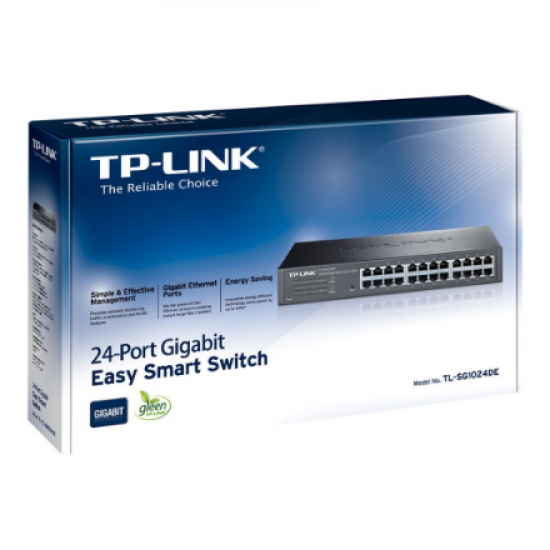 TP-LINK | Switch | TL-SG1024DE | Web Managed | Rackmountable | Gigabit Ethernet (copper) ports quantity 24 | 36 month(s)
