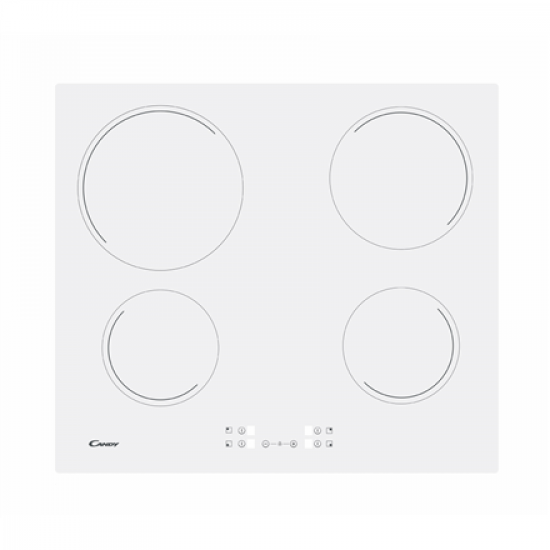 Candy | Hob | CH64CCW | Vitroceramic | Number of burners/cooking zones 4 | Touch | White