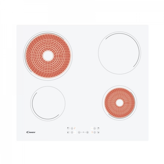 Candy | Hob | CH64CCW | Vitroceramic | Number of burners/cooking zones 4 | Touch | White